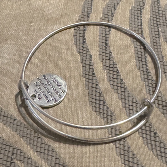 Chrome-plated Silver “Braver Than You Believe” Bracelet - Picture 2 of 7